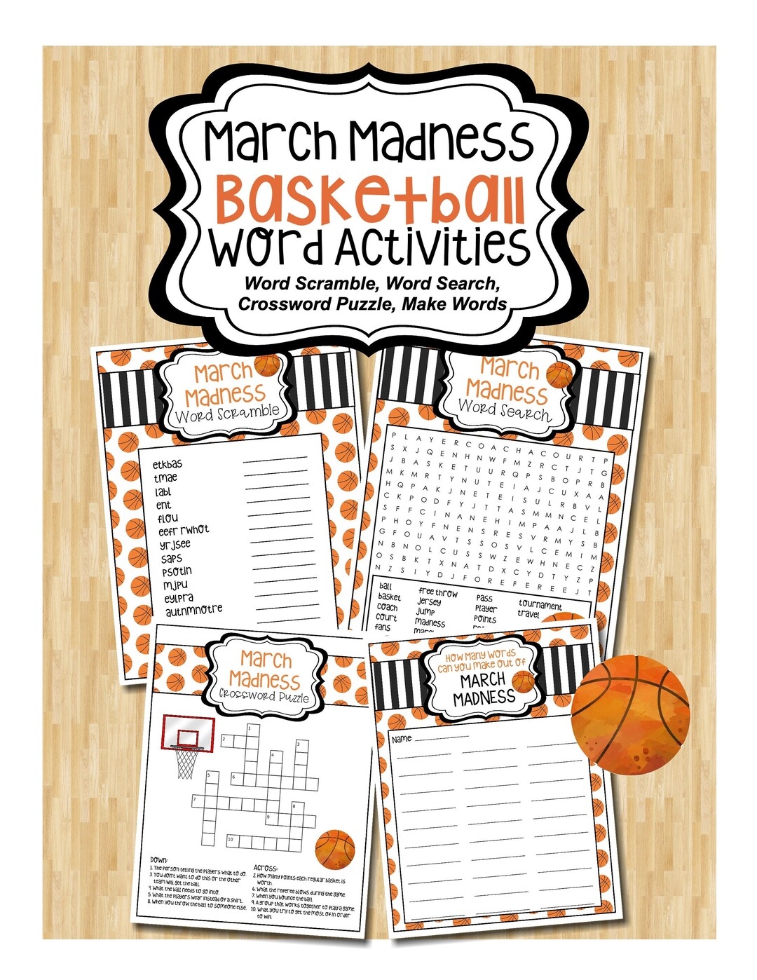 Free Printable Basketball Crossword Puzzles