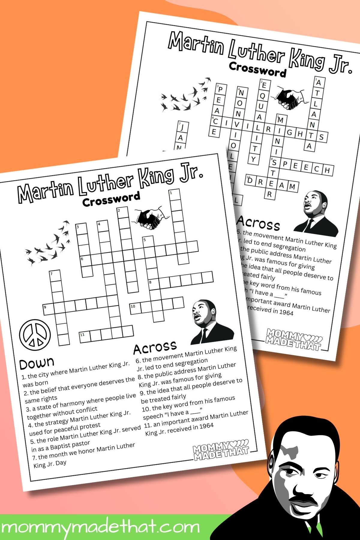 Martin Luther King Jr Crossword Puzzle Grab The Free Printable Martin Luther King Jr Crossword Puzzle Grab The Free Printable