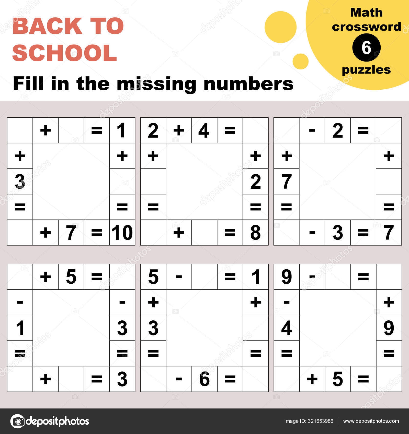 Math Crossword Puzzles Worksheet Easy Worksheet Children Preschool Elementary Middle Stock Vector By yekaterinalim 321653986 Math Crossword Puzzles Worksheet Easy Worksheet Children Preschool Elementary Middle Stock Vector By yekaterinalim 321653986