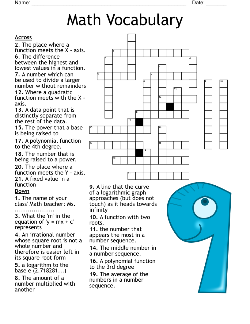 Math Crossword WordMint Math Crossword WordMint