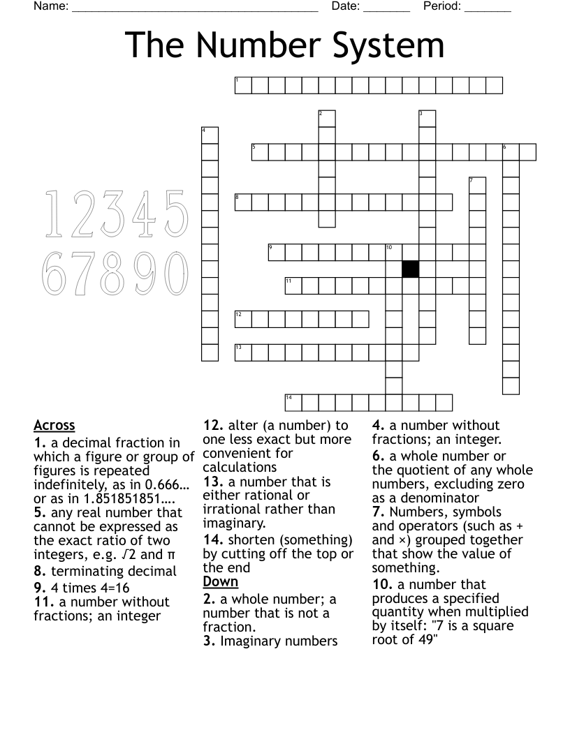 Math Crossword WordMint Math Crossword WordMint