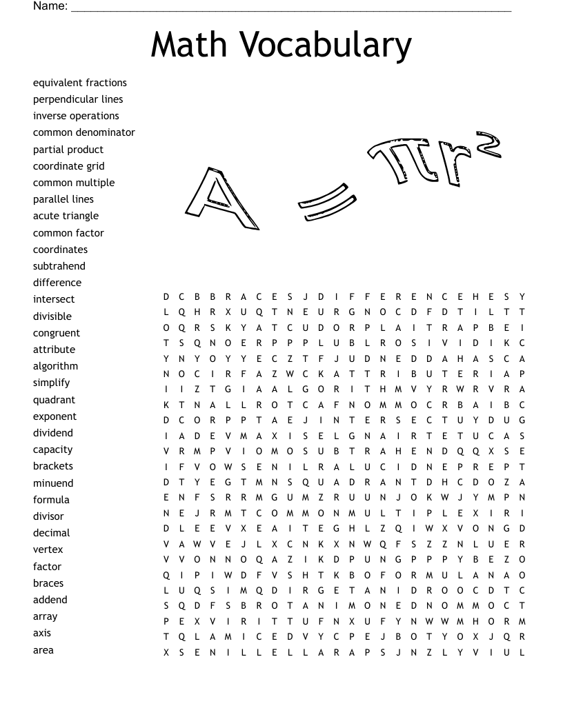 Math Vocabulary Word Search WordMint Math Vocabulary Word Search WordMint