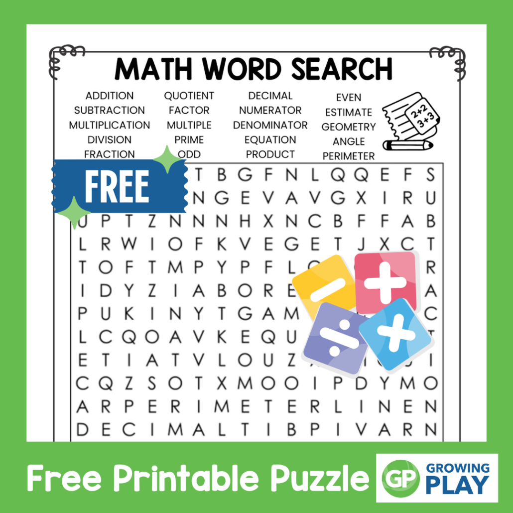 Math Word Search Puzzles Printable Math Word Search Puzzles Printable