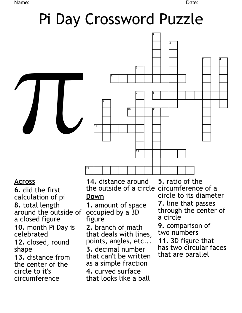 Maths Circles Crossword WordMint Maths Circles Crossword WordMint