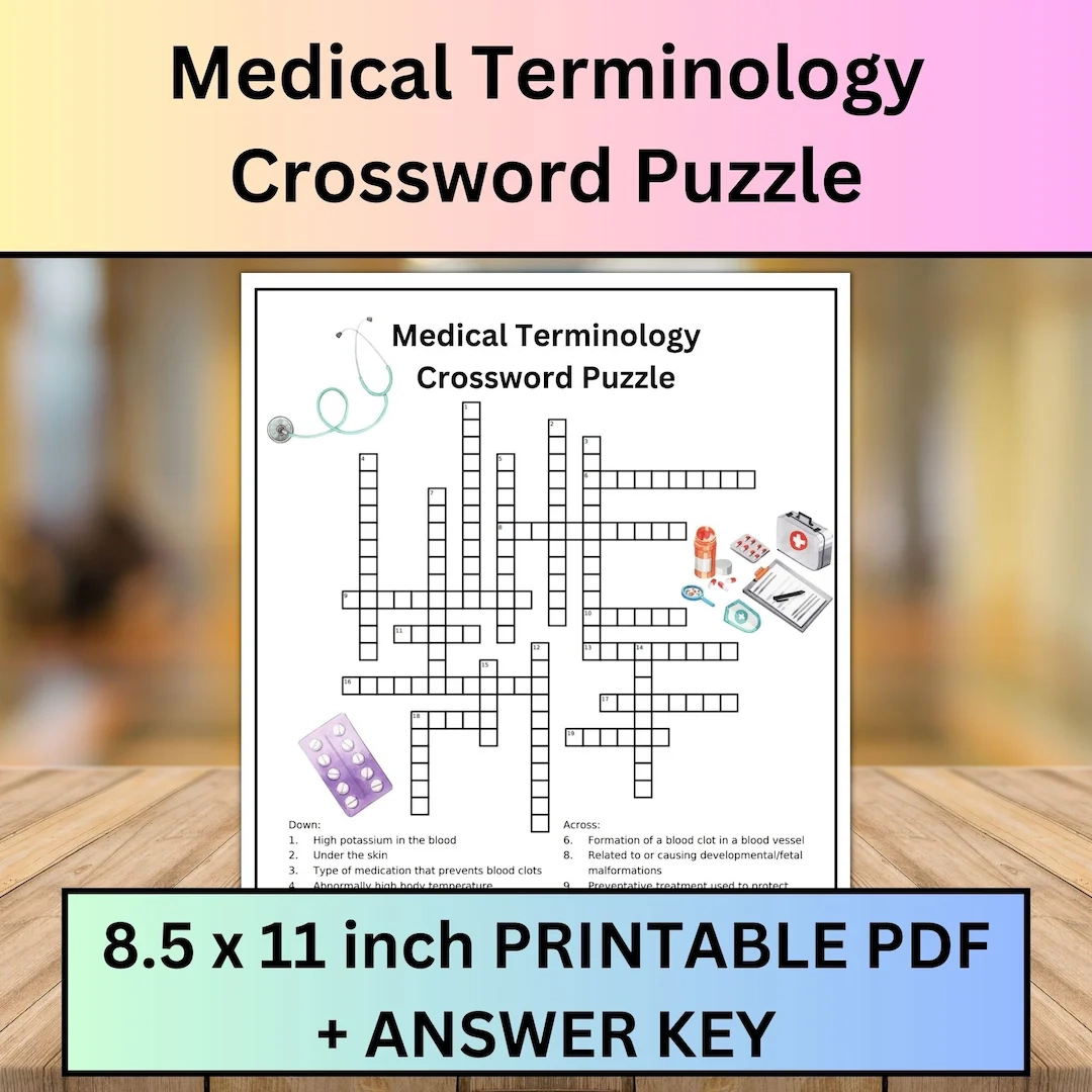 Printable Medical Terminology Crossword Puzzles Printable Medical Terminology Crossword Puzzles