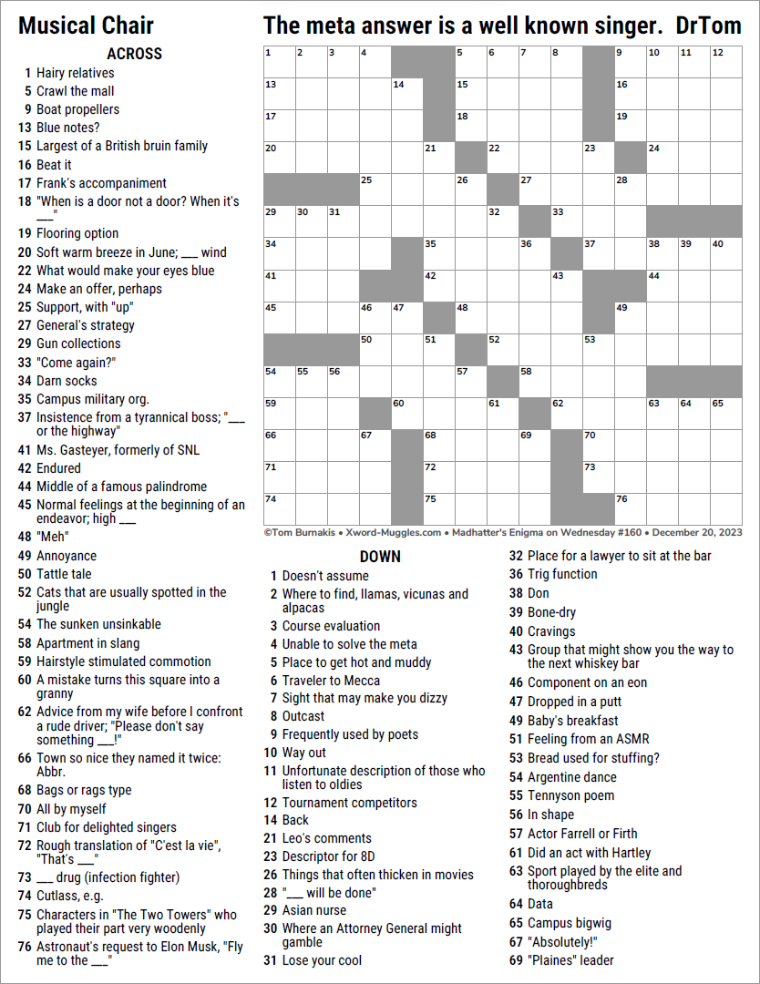 Music Themed Crossword Puzzles Printable Music Themed Crossword Puzzles Printable