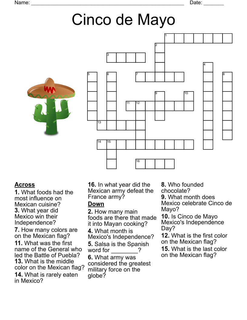 Mexico Crossword Puzzle WordMint Mexico Crossword Puzzle WordMint