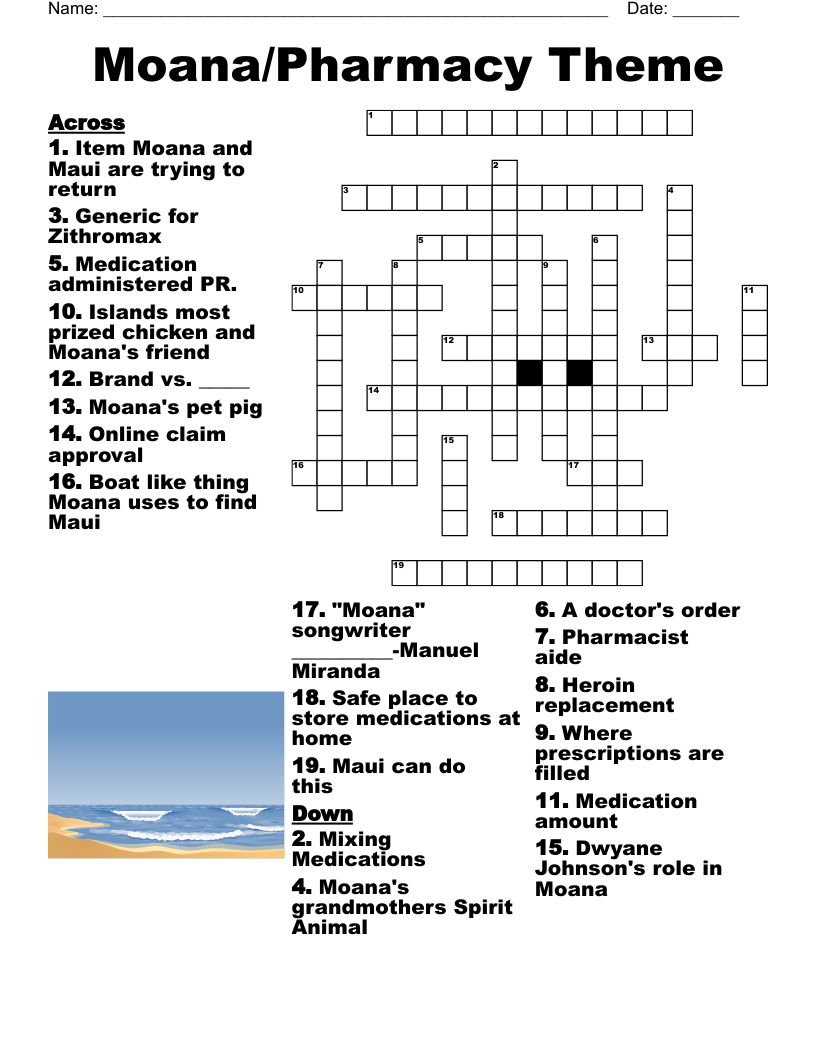 Moana Crossword WordMint Moana Crossword WordMint