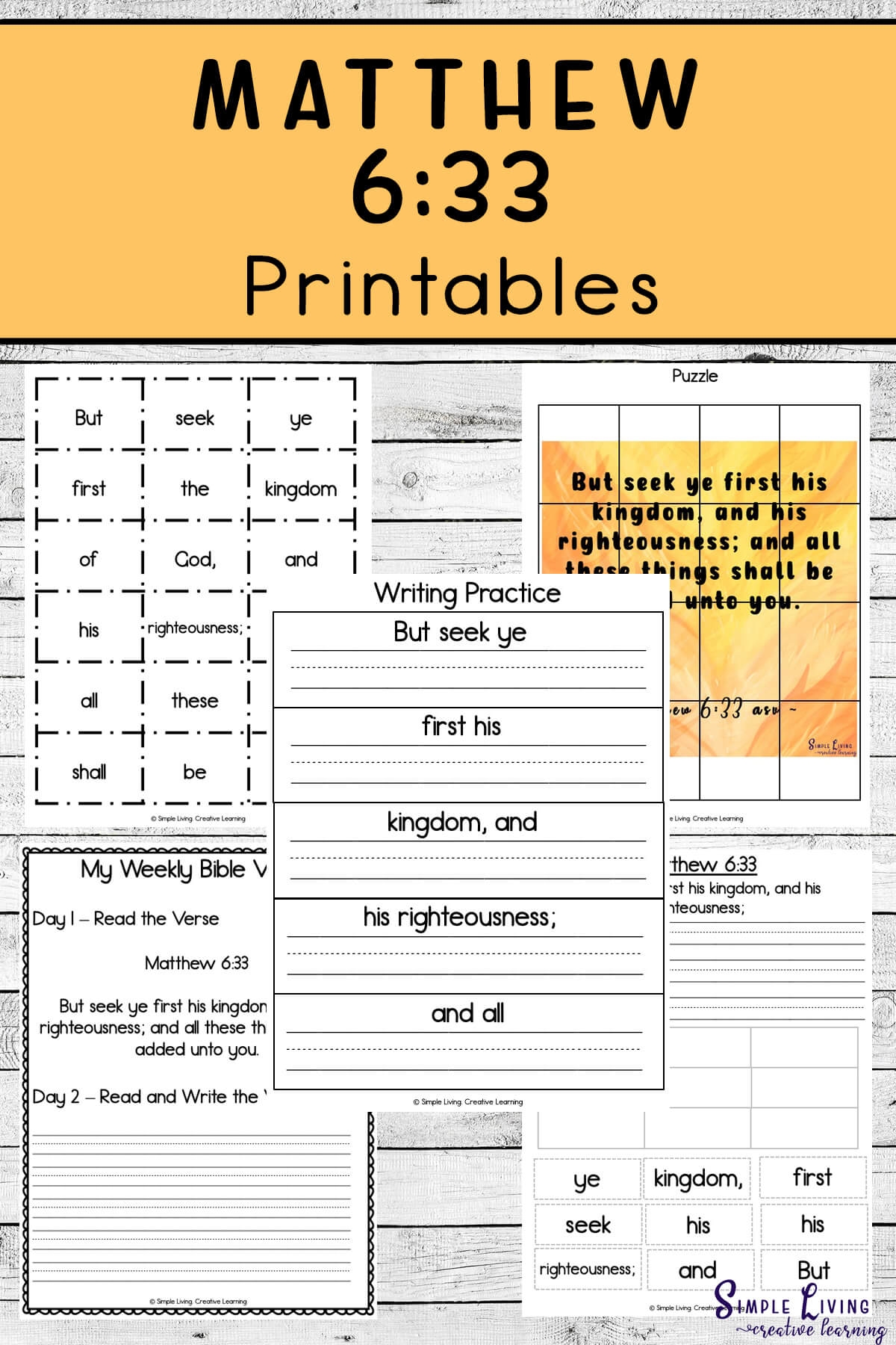 Monday Memory Verse Matthew 6 33 Printables Simple Living Creative Learning Monday Memory Verse Matthew 6 33 Printables Simple Living Creative Learning