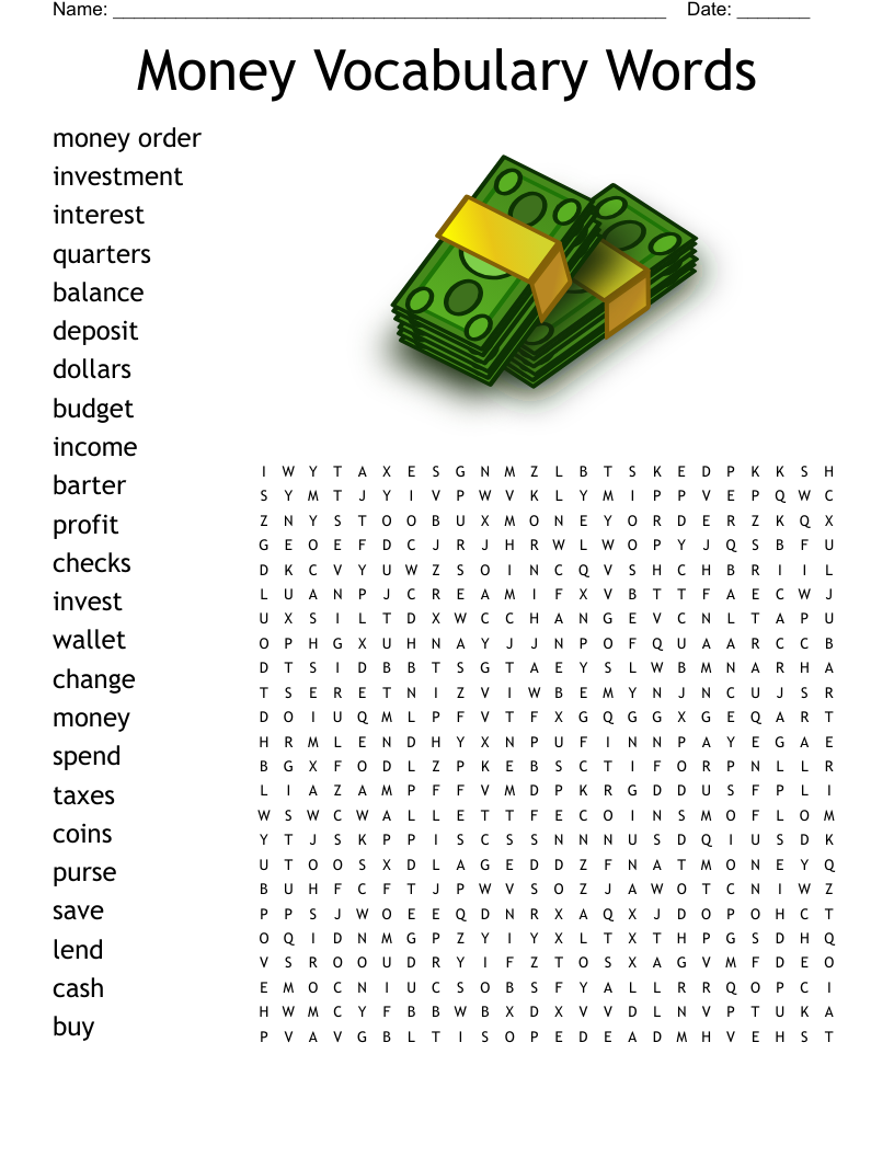 Money Crossword WordMint Money Crossword WordMint
