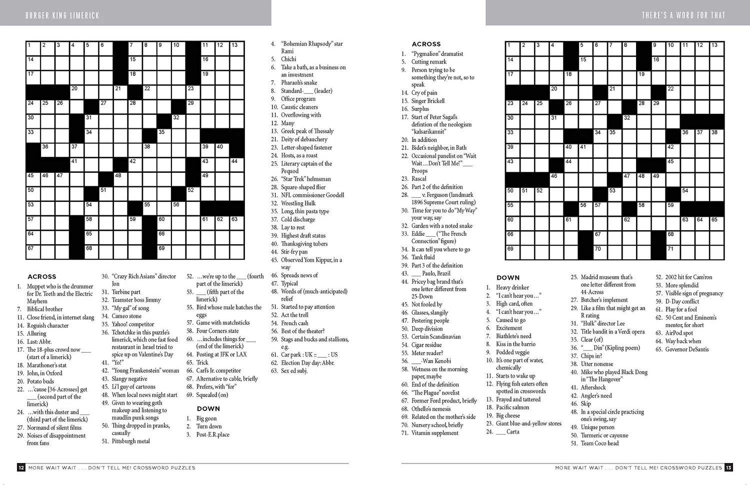 MORE WAIT WAIT DON T TELL ME CROSSWORD PUZZLES Art Effect MORE WAIT WAIT DON T TELL ME CROSSWORD PUZZLES Art Effect