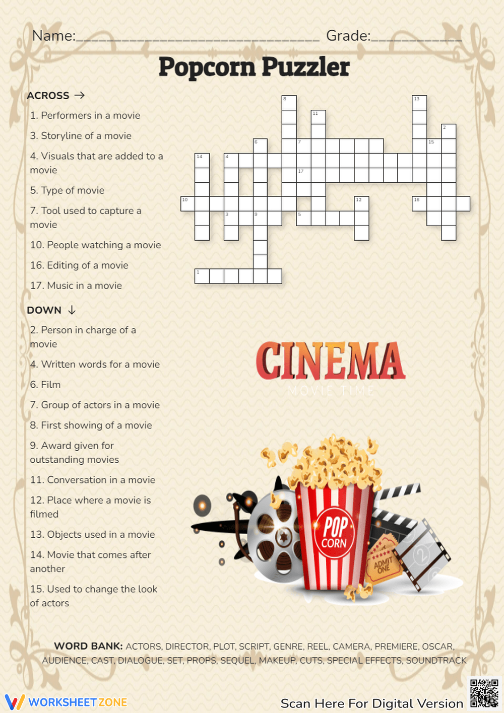 Movie Crossword Puzzles Worksheets 2025 Movie Crossword Puzzles Worksheets 2025