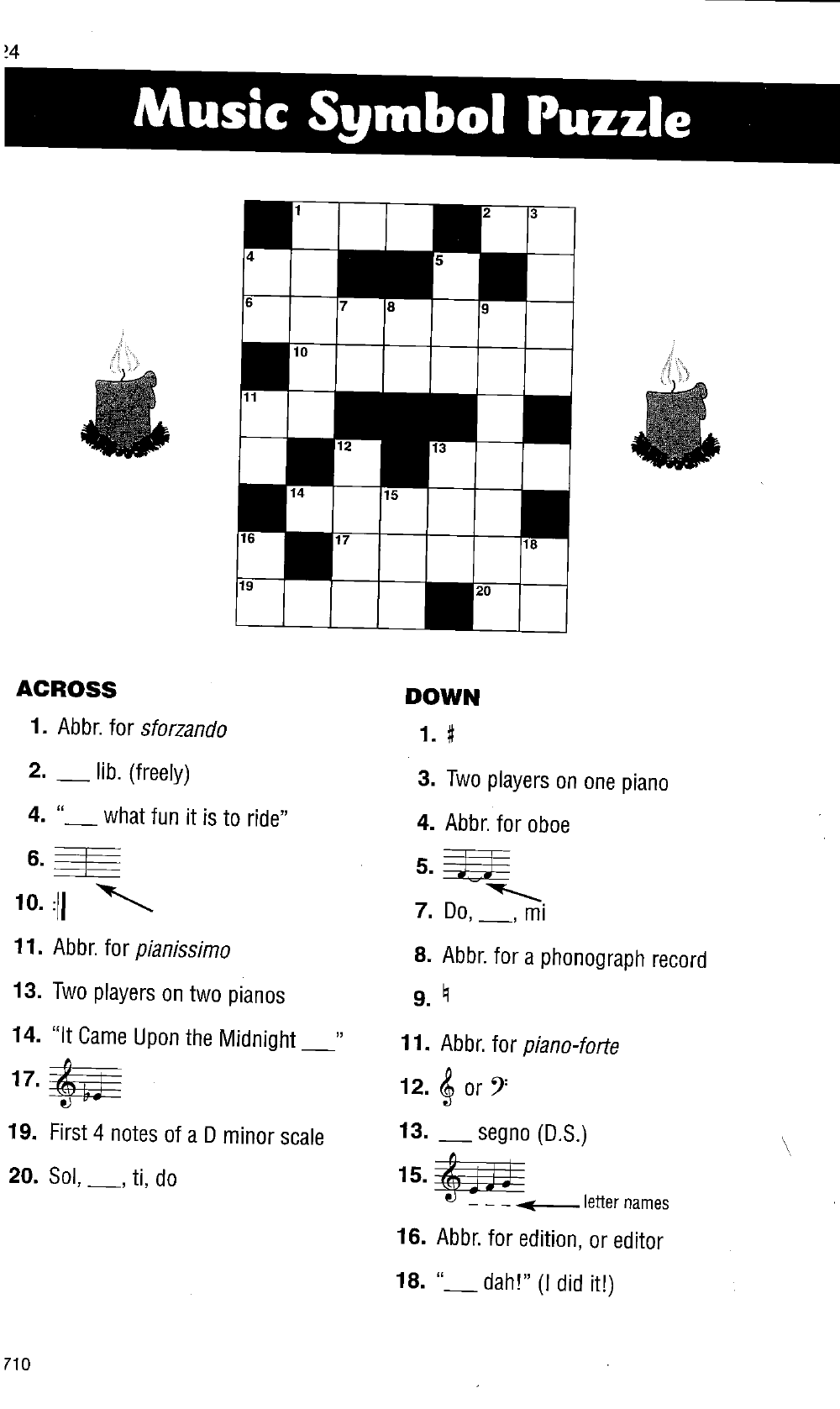 Music Crossword Puzzle Printable Coloring Pages FREE Music Crossword Puzzle Printable Coloring Pages FREE