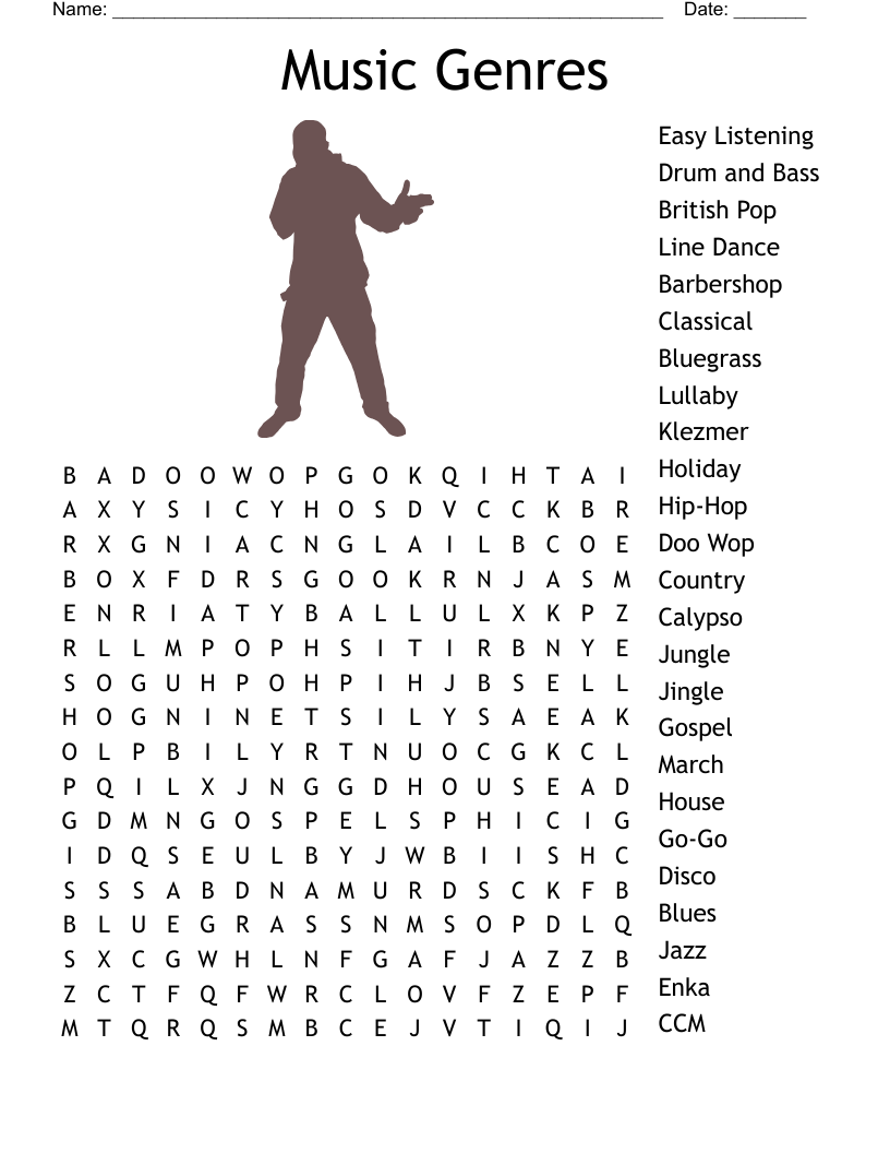 Music Crossword Puzzles Printable Music Crossword Puzzles Printable