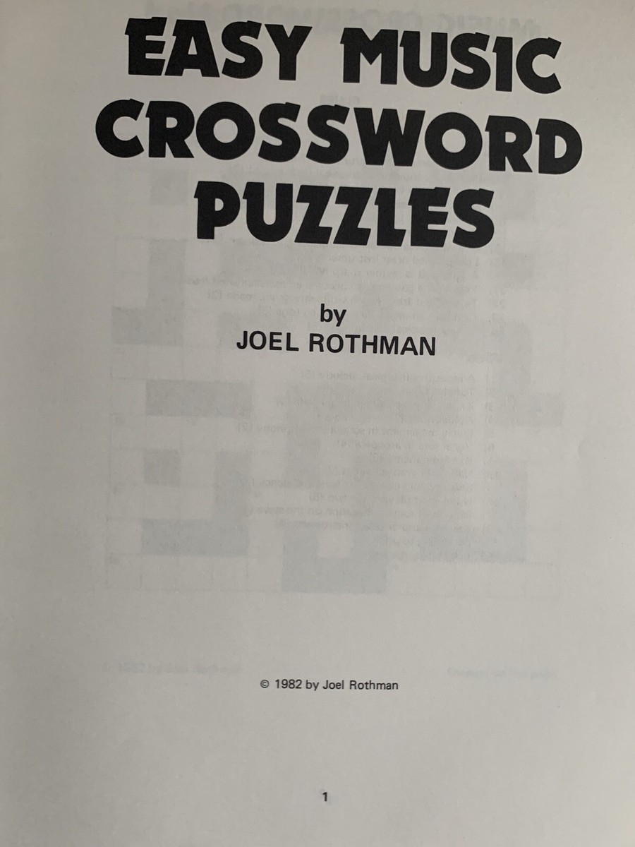 Music Word Finder AND Easy Music Crossword Puzzles By Joel Rothman PB EUC EBay Music Word Finder AND Easy Music Crossword Puzzles By Joel Rothman PB EUC EBay