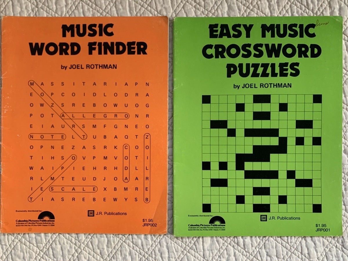 Music Word Finder AND Easy Music Crossword Puzzles By Joel Rothman PB EUC EBay Music Word Finder AND Easy Music Crossword Puzzles By Joel Rothman PB EUC EBay