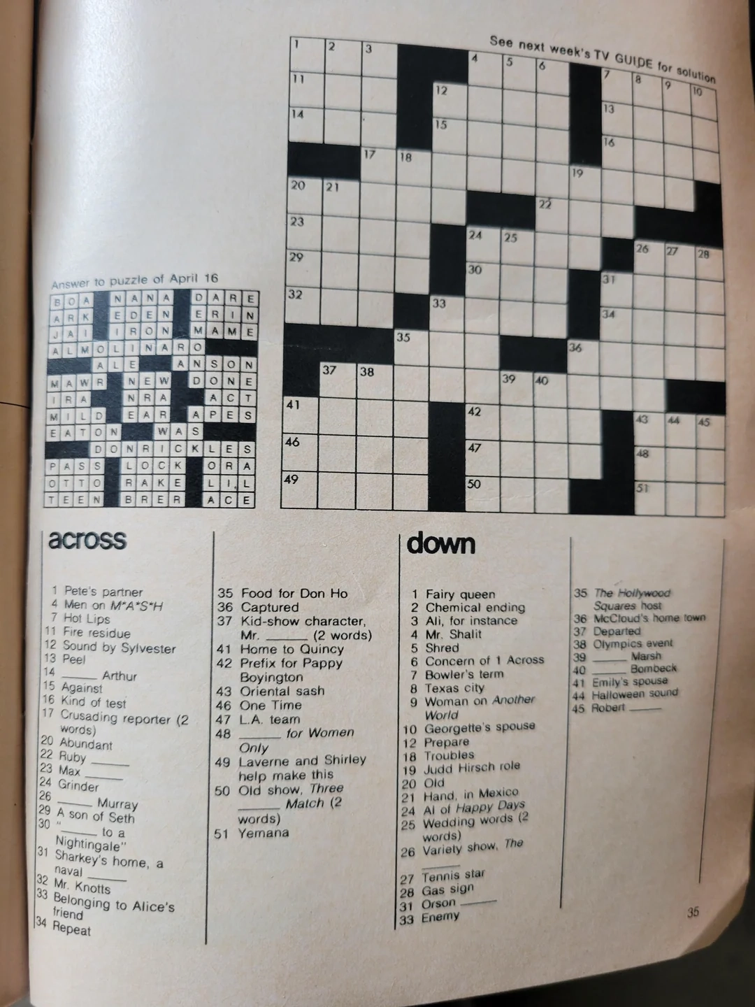 My 1977 TV Guide Has An Untouched Crossword Puzzle Fill Out One Line Please R nostalgia My 1977 TV Guide Has An Untouched Crossword Puzzle Fill Out One Line Please R nostalgia