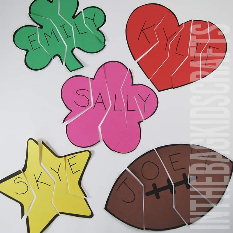 Name Puzzle Printable Crafts FREE In The Bag Kids Crafts