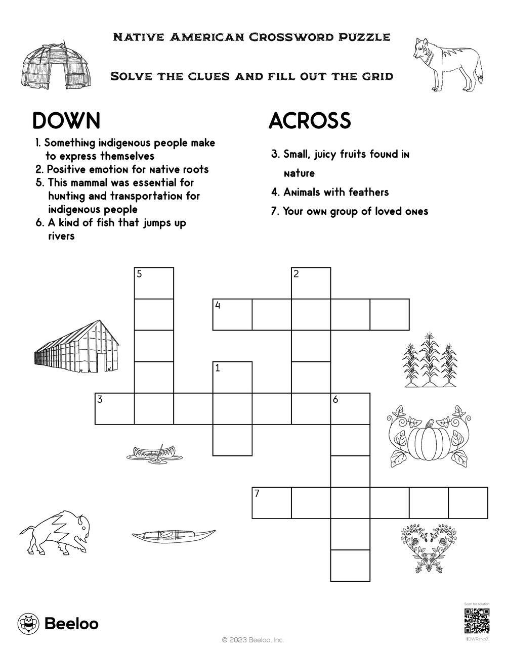 Native American Crossword Puzzle Beeloo Printable Crafts And Activities For Kids Native American Crossword Puzzle Beeloo Printable Crafts And Activities For Kids