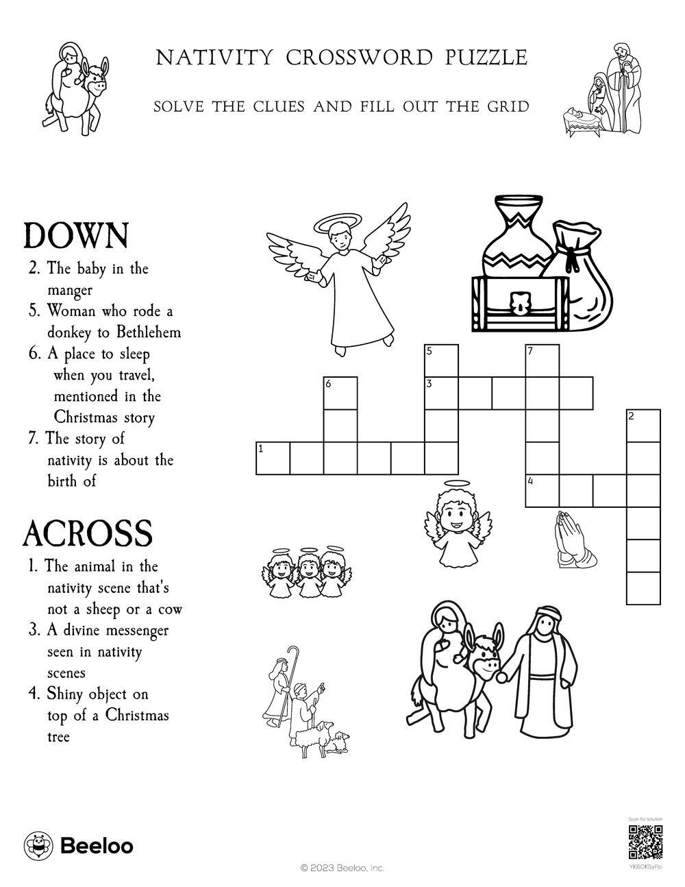 Nativity themed Crossword Puzzles Beeloo Printable Crafts And Activities For Kids Nativity themed Crossword Puzzles Beeloo Printable Crafts And Activities For Kids