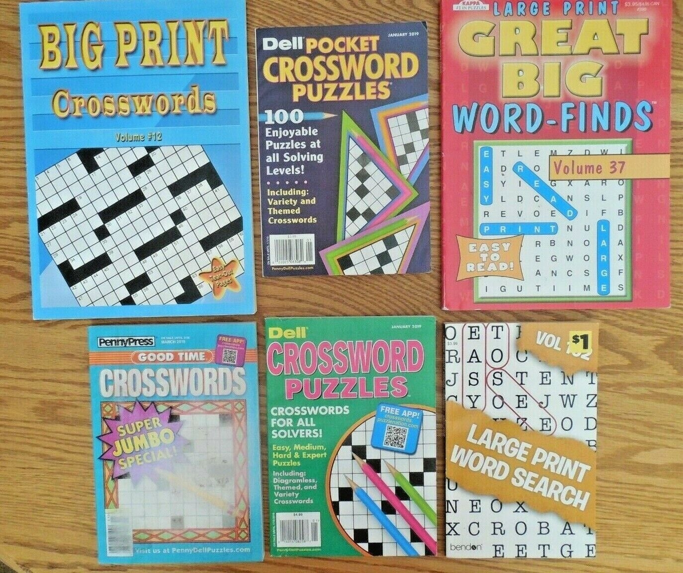 NEW Lot Of 6 Assorted Dell Penny Press Puzzle Magazines Crossword Word Search NEW Lot Of 6 Assorted Dell Penny Press Puzzle Magazines Crossword Word Search
