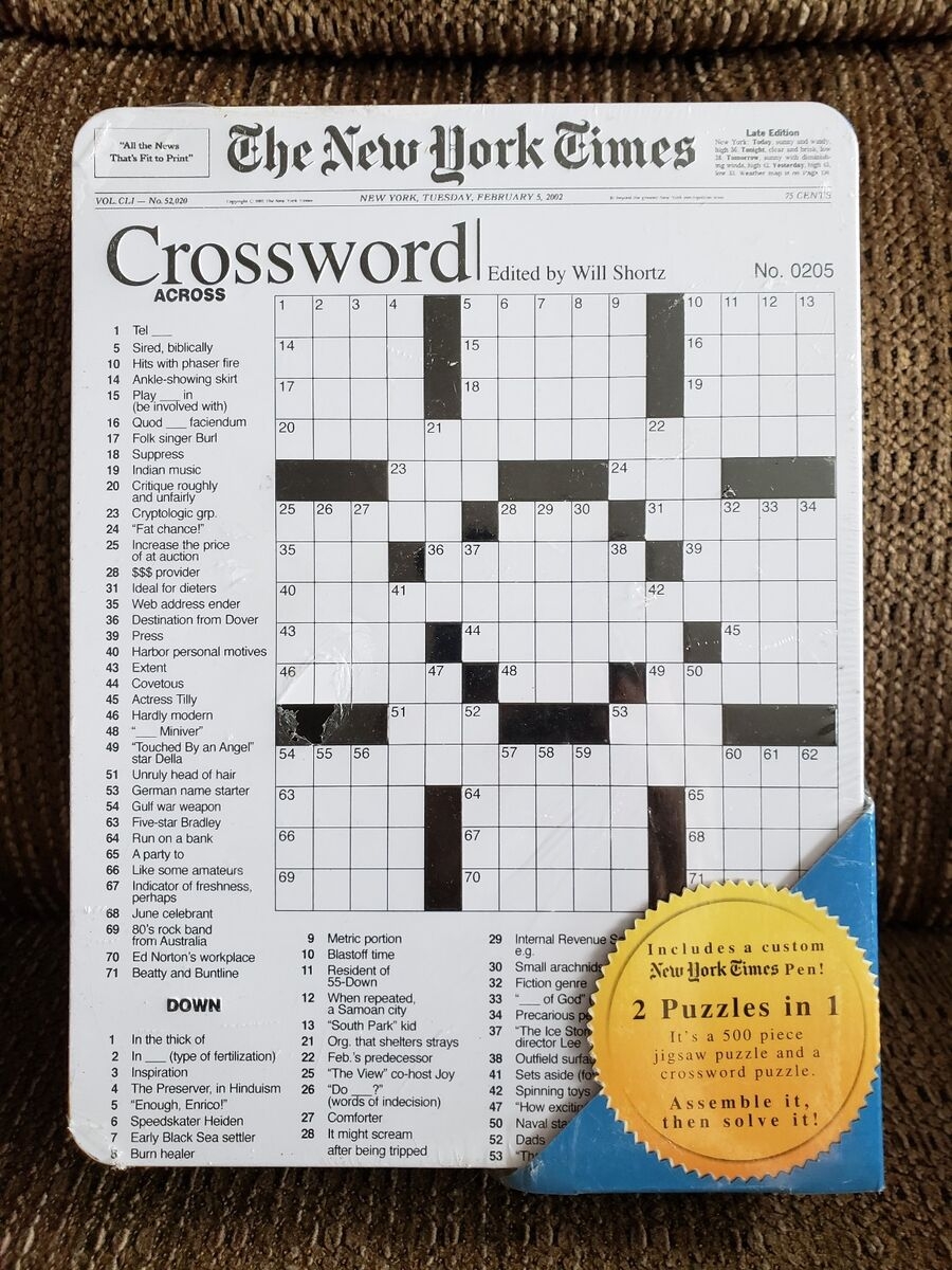 New York Times Crossword Jigsaw Puzzle 500 Piece In Tin Box Excalibur Sealed EBay New York Times Crossword Jigsaw Puzzle 500 Piece In Tin Box Excalibur Sealed EBay