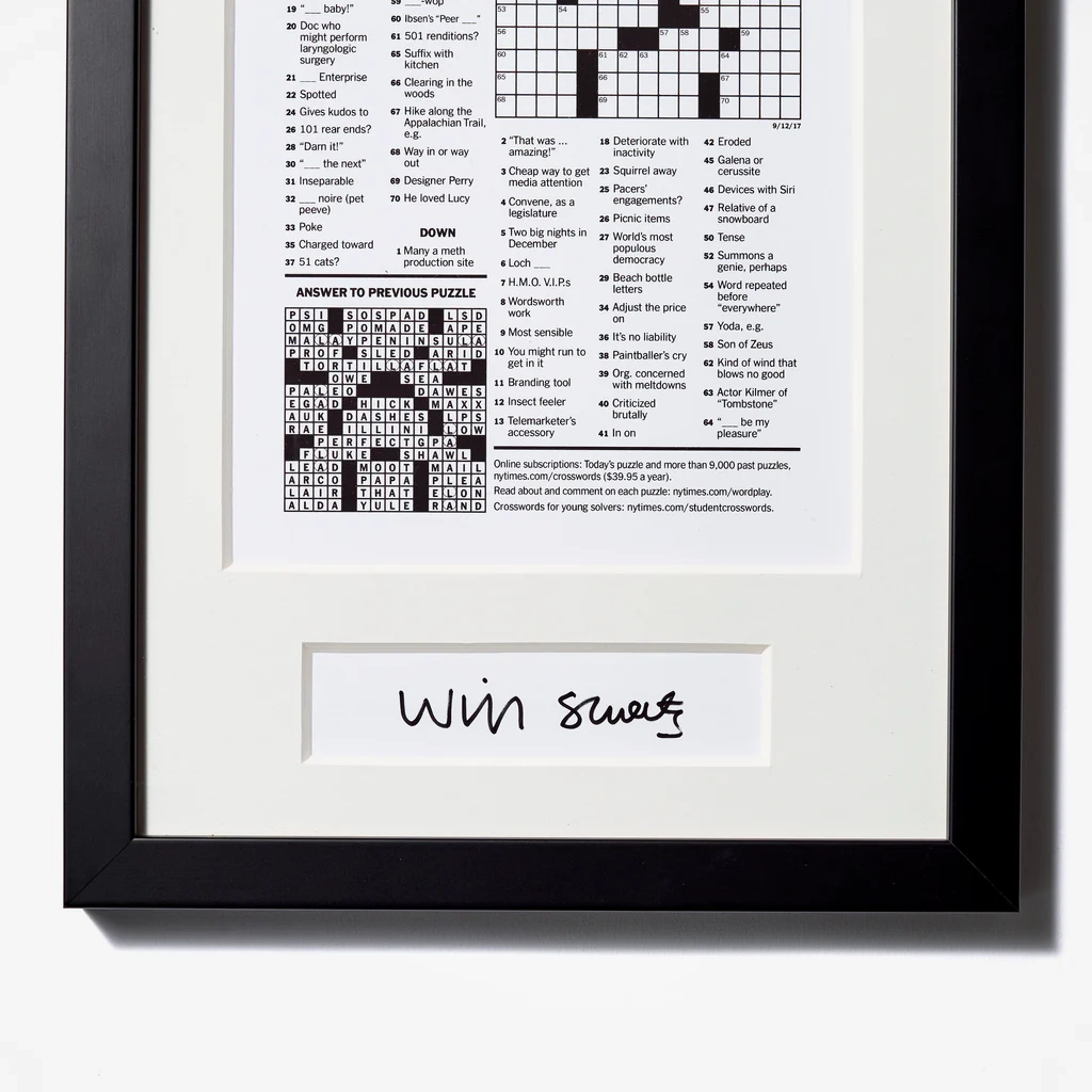 New York Times Crossword Puzzle Reprint The New York Times Store New York Times Crossword Puzzle Reprint The New York Times Store