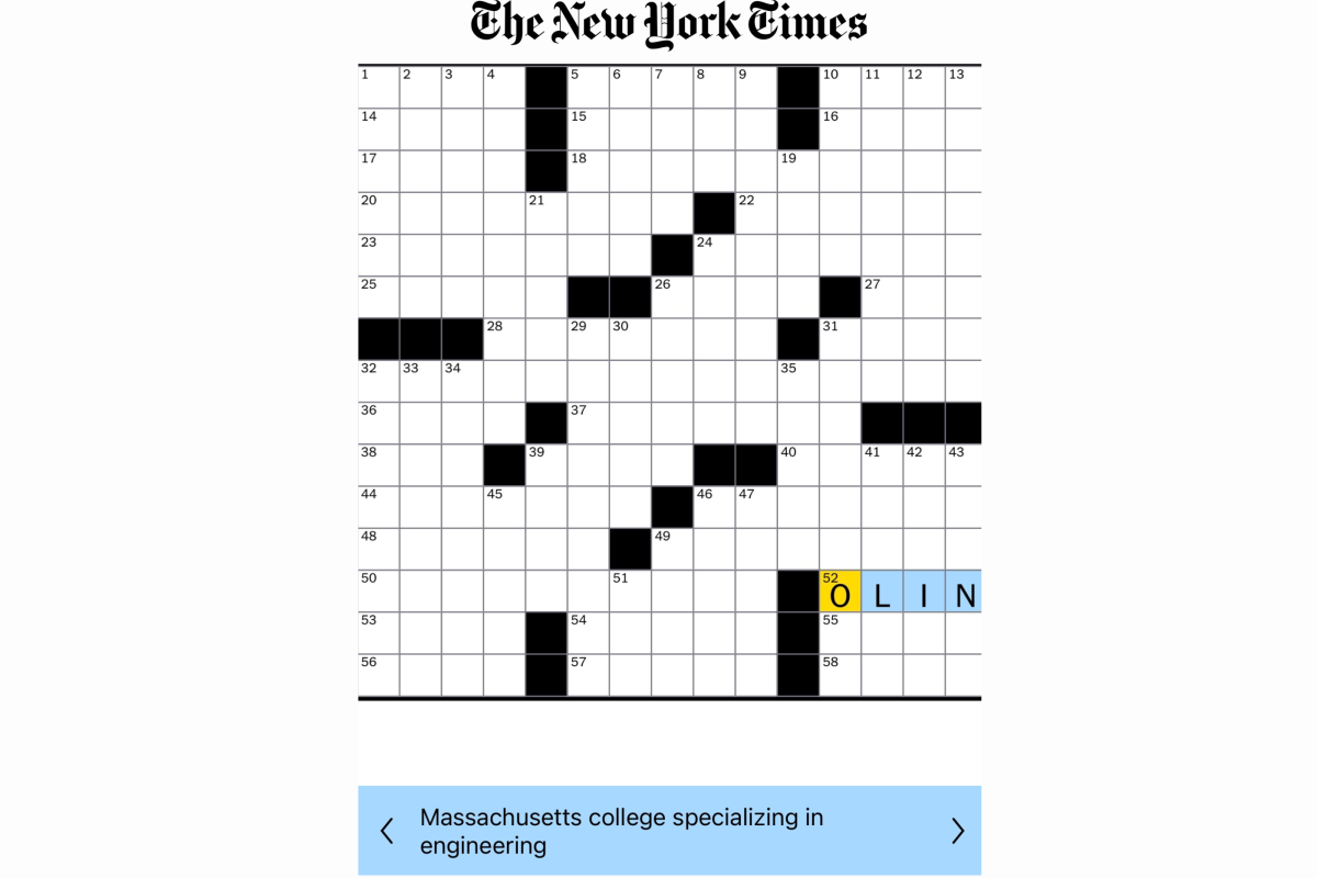 NEWS Olin Is The Answer The NYT Features Olin College In Famous Crossword Olin College Of Engineering