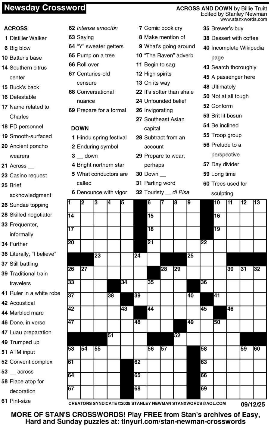 Newsday Crossword Puzzle Creators Syndicate Newsday Crossword Puzzle Creators Syndicate