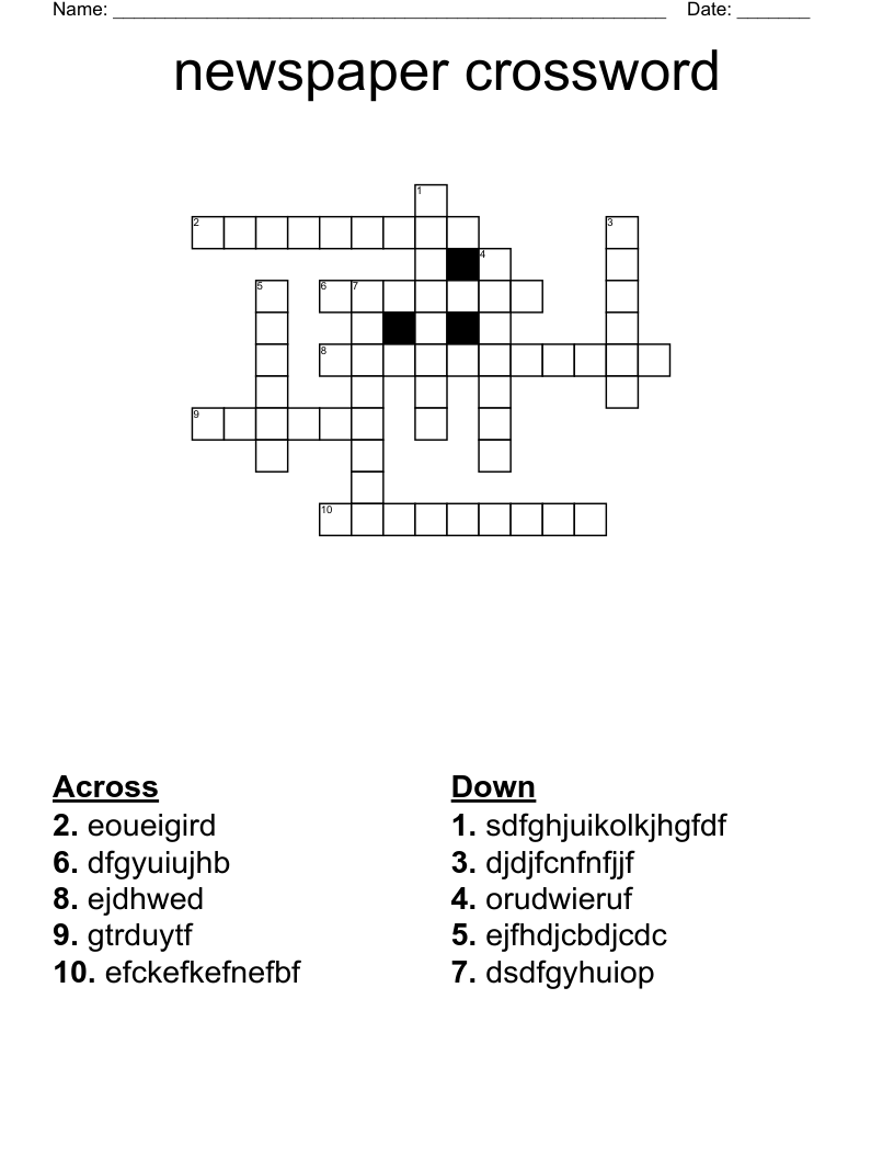 Newspaper Crossword WordMint Newspaper Crossword WordMint