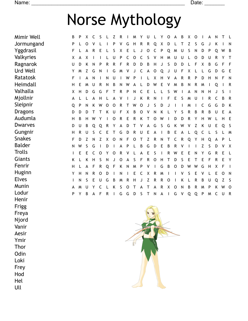 Norse Mythology Crossword Puzzles Printable Norse Mythology Crossword Puzzles Printable