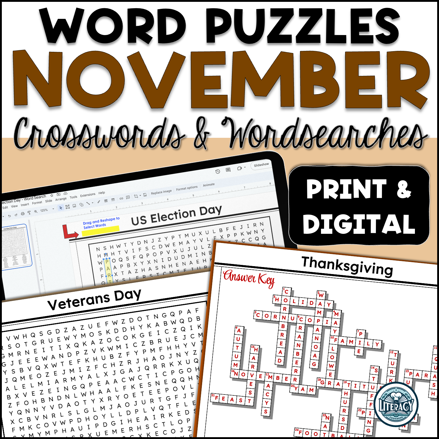 November Crossword Puzzles Word Search Print Digital Resources MS HS Classful November Crossword Puzzles Word Search Print Digital Resources MS HS Classful