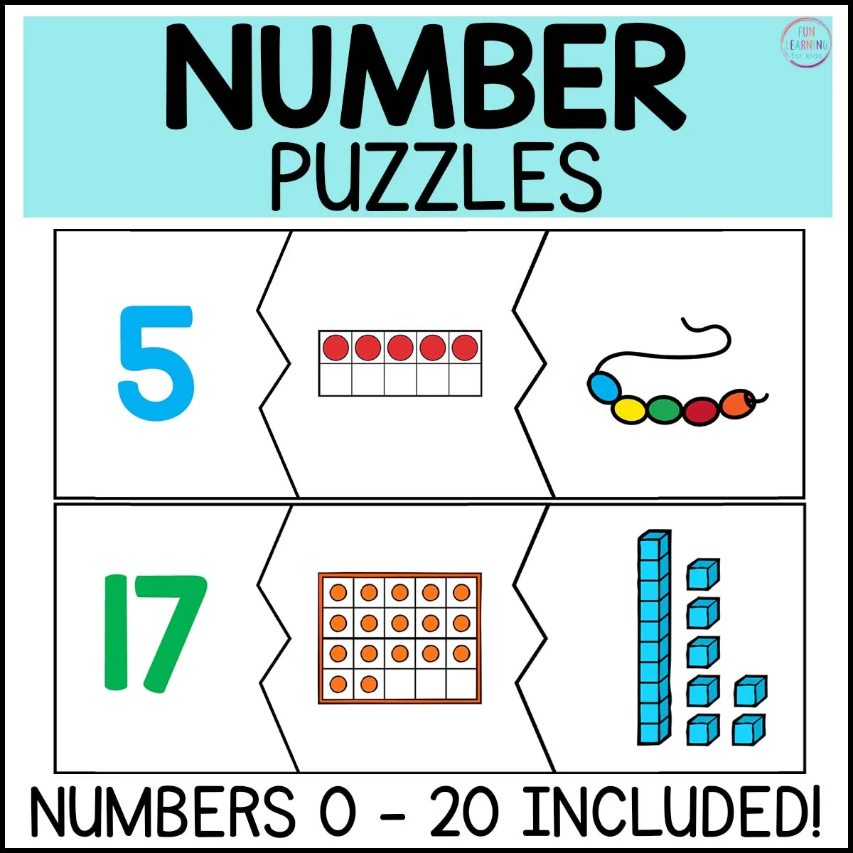 Number Puzzles 0 20 Fun Learning For Kids Shop Number Puzzles 0 20 Fun Learning For Kids Shop