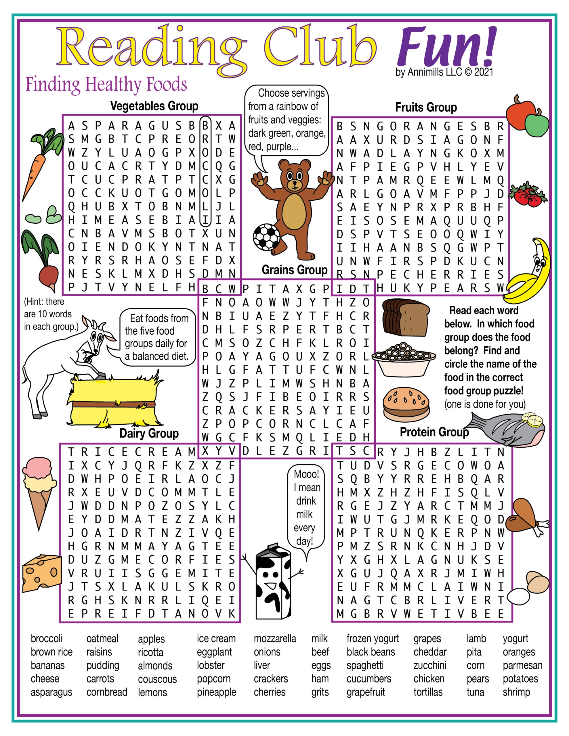 Nutrition And Food Groups Printable Activity Set Made By Teachers