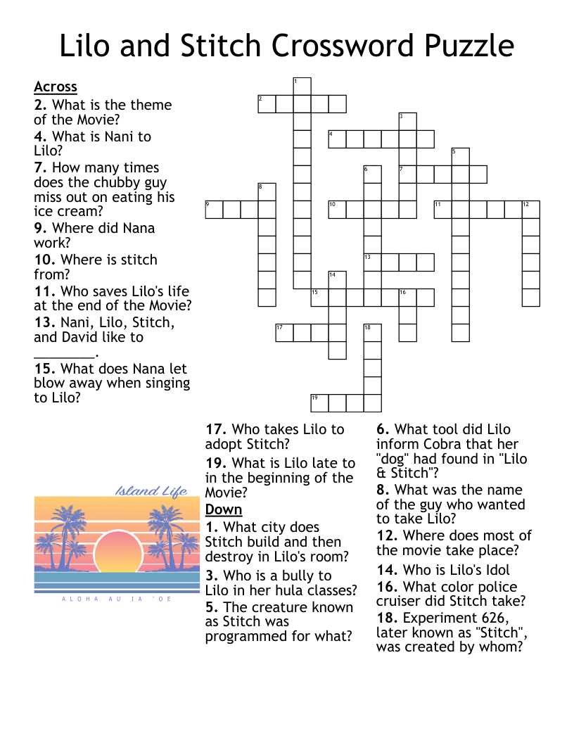 Printable Crossword Puzzles Movies Printable Crossword Puzzles Movies