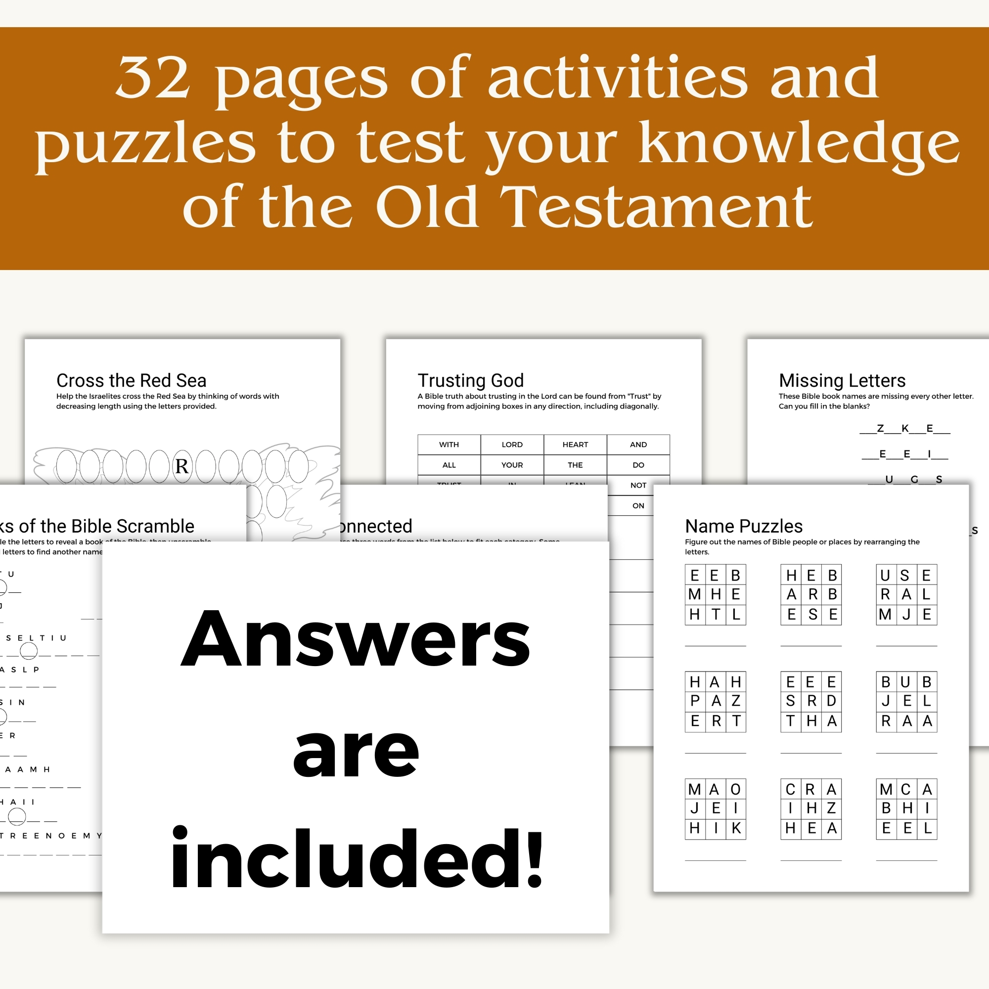 Bible Crossword Puzzles Printable Old Testament