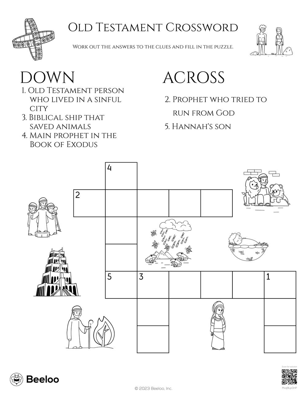 Old Testament themed Crossword Puzzles Beeloo Printable Crafts And Activities For Kids Old Testament themed Crossword Puzzles Beeloo Printable Crafts And Activities For Kids