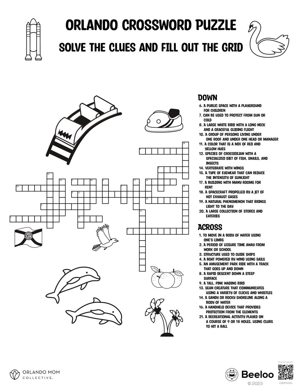 Orlando Crossword Puzzle Beeloo Printable Crafts And Activities For Kids Orlando Crossword Puzzle Beeloo Printable Crafts And Activities For Kids