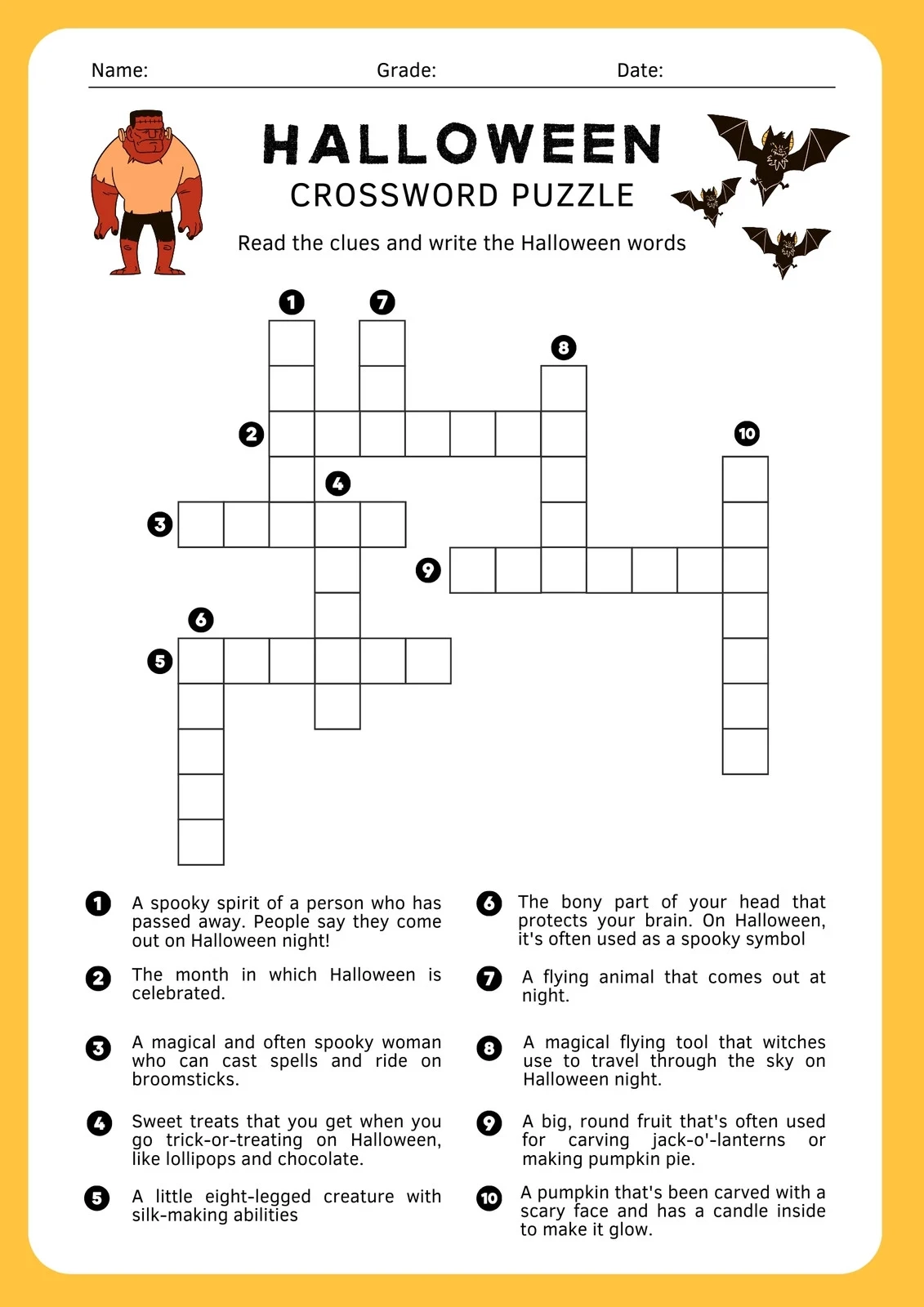 Page 4 Free And Customizable Crossword Puzzle Templates Canva