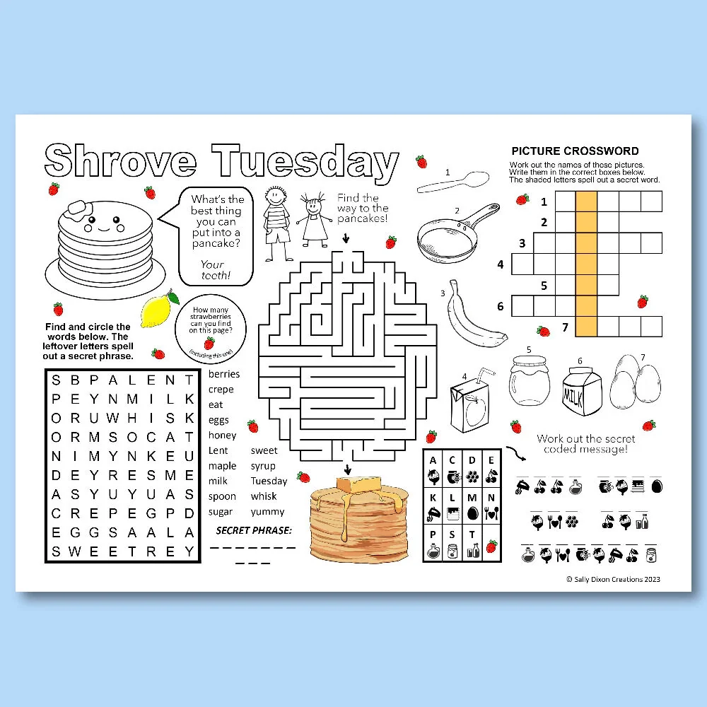 Pancake Day Puzzle Activity Sheet PDF Printable Download Pancake Day Puzzle Activity Sheet PDF Printable Download
