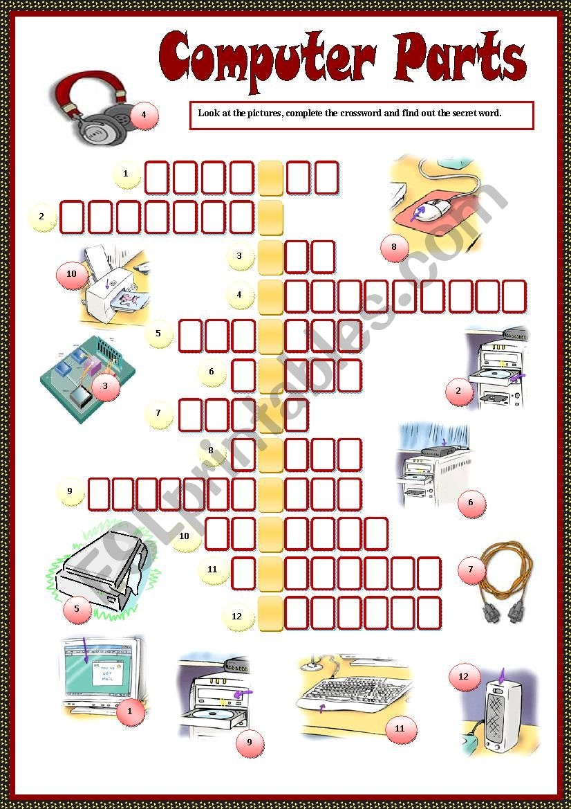 Parts Of Computer Crossword ESL Worksheet By Nithyagopal Parts Of Computer Crossword ESL Worksheet By Nithyagopal