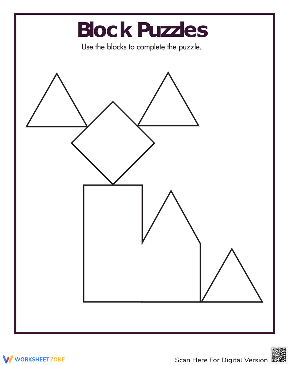 Pattern Blocks Shape Puzzles Worksheet Pattern Blocks Shape Puzzles Worksheet