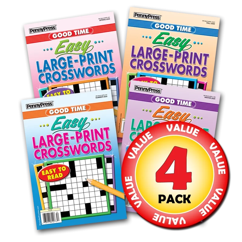 Penny Dell Easy as Pie Large Print Crosswords 4 pk Puzzle Books Walmart