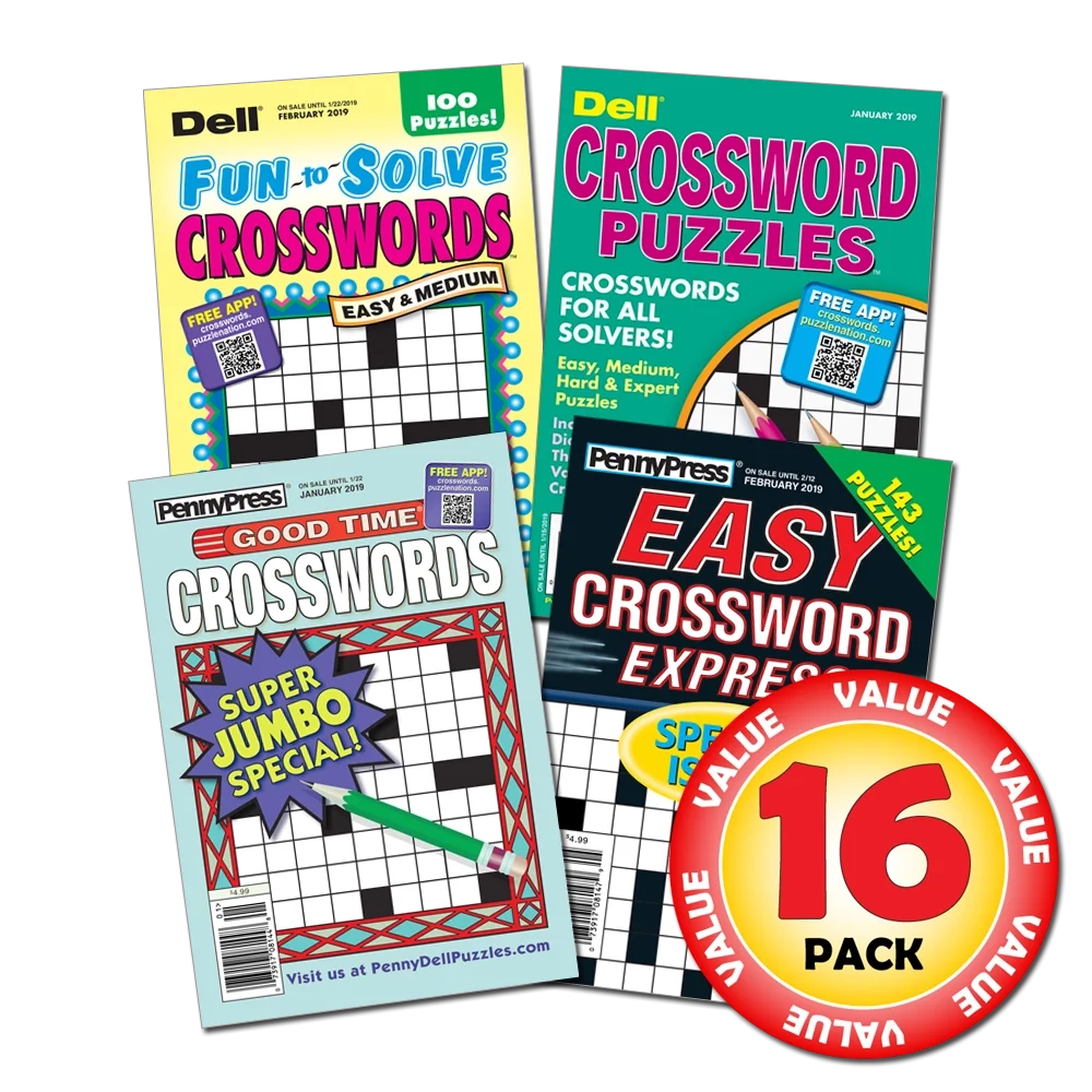Penny Dell Favorite Crossword 16 Pack For Adults Paperback Books From USA Walmart