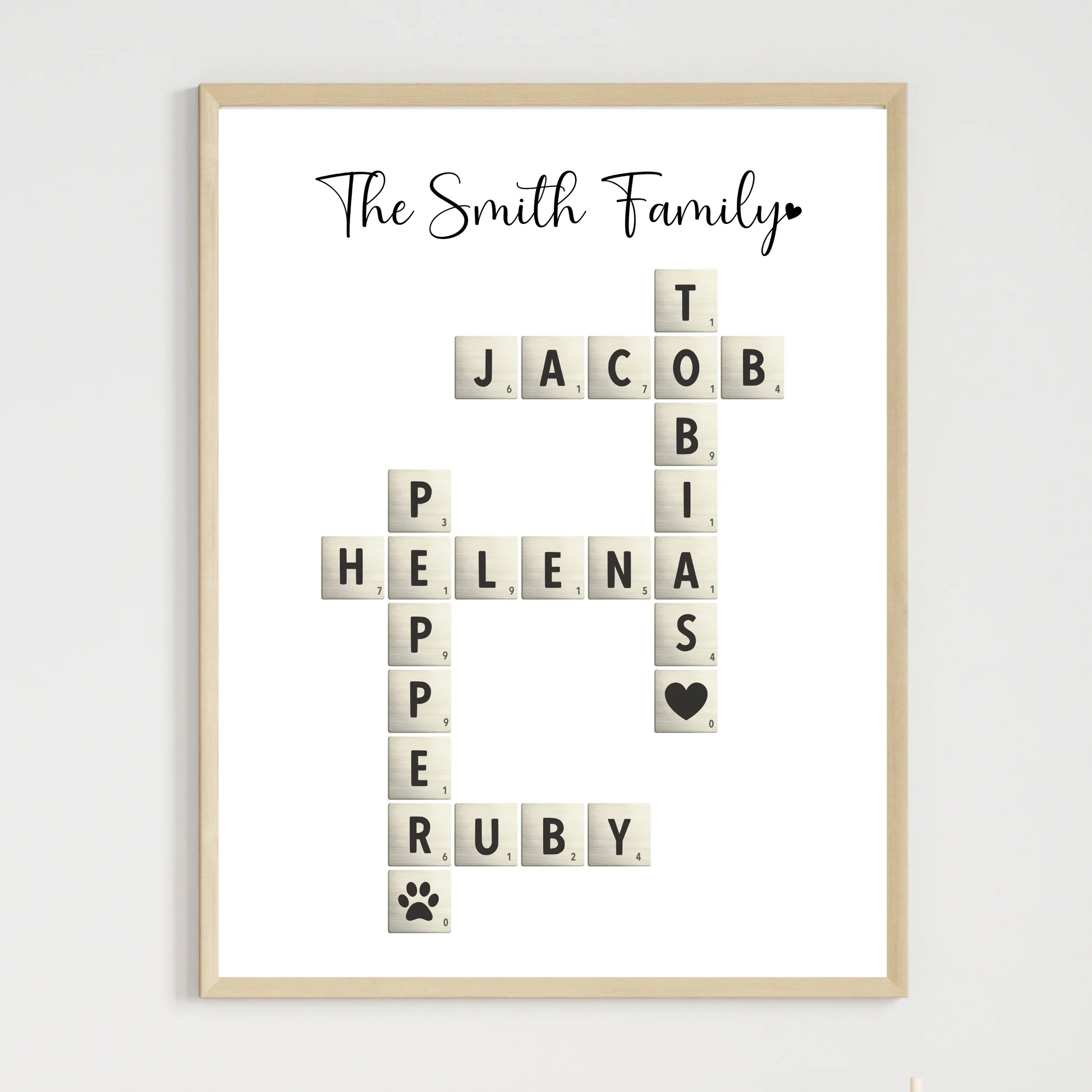Personalized Family Name Sign Printable Crossword Scrabble Letter For Scribbled LLC Personalized Family Name Sign Printable Crossword Scrabble Letter For Scribbled LLC