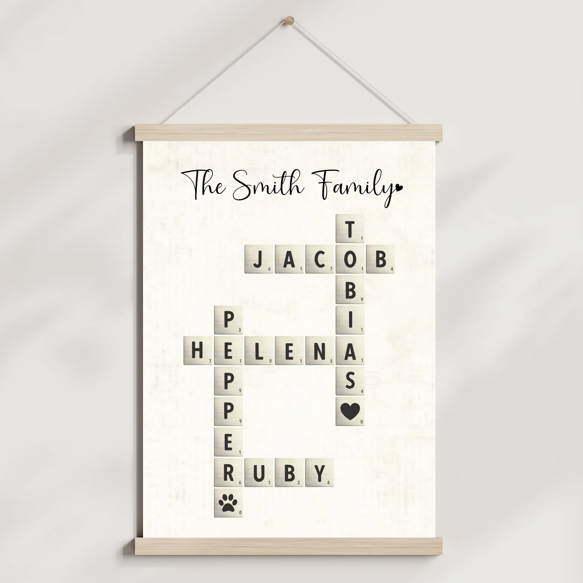 Personalized Family Name Sign Printable Custom Crossword Scrabble Let Scribbled LLC Personalized Family Name Sign Printable Custom Crossword Scrabble Let Scribbled LLC
