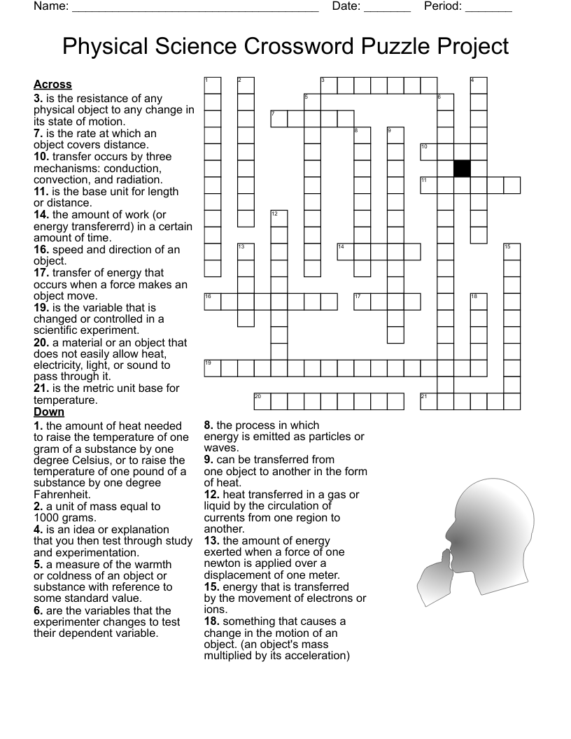 Physical Science Crossword Puzzle Project WordMint Physical Science Crossword Puzzle Project WordMint
