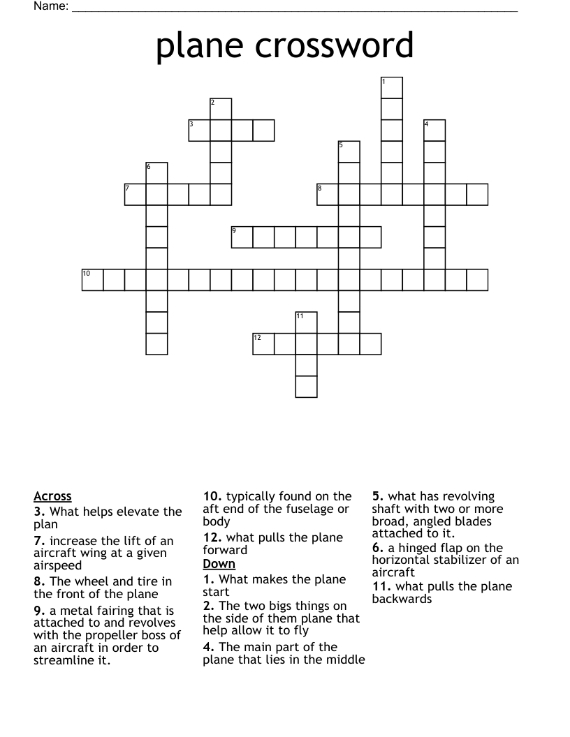 Plane Crossword WordMint Plane Crossword WordMint