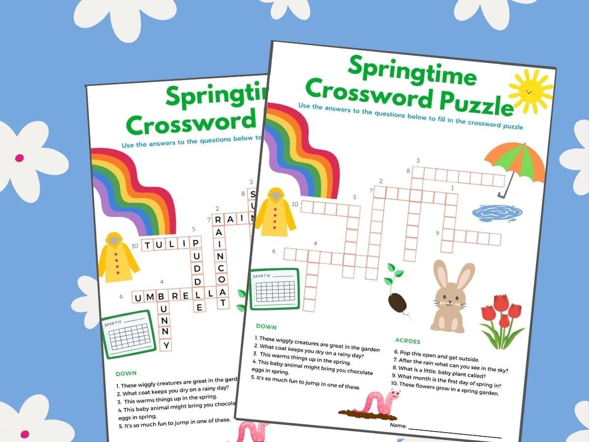 Printable Spring Crossword Puzzles Printable Spring Crossword Puzzles