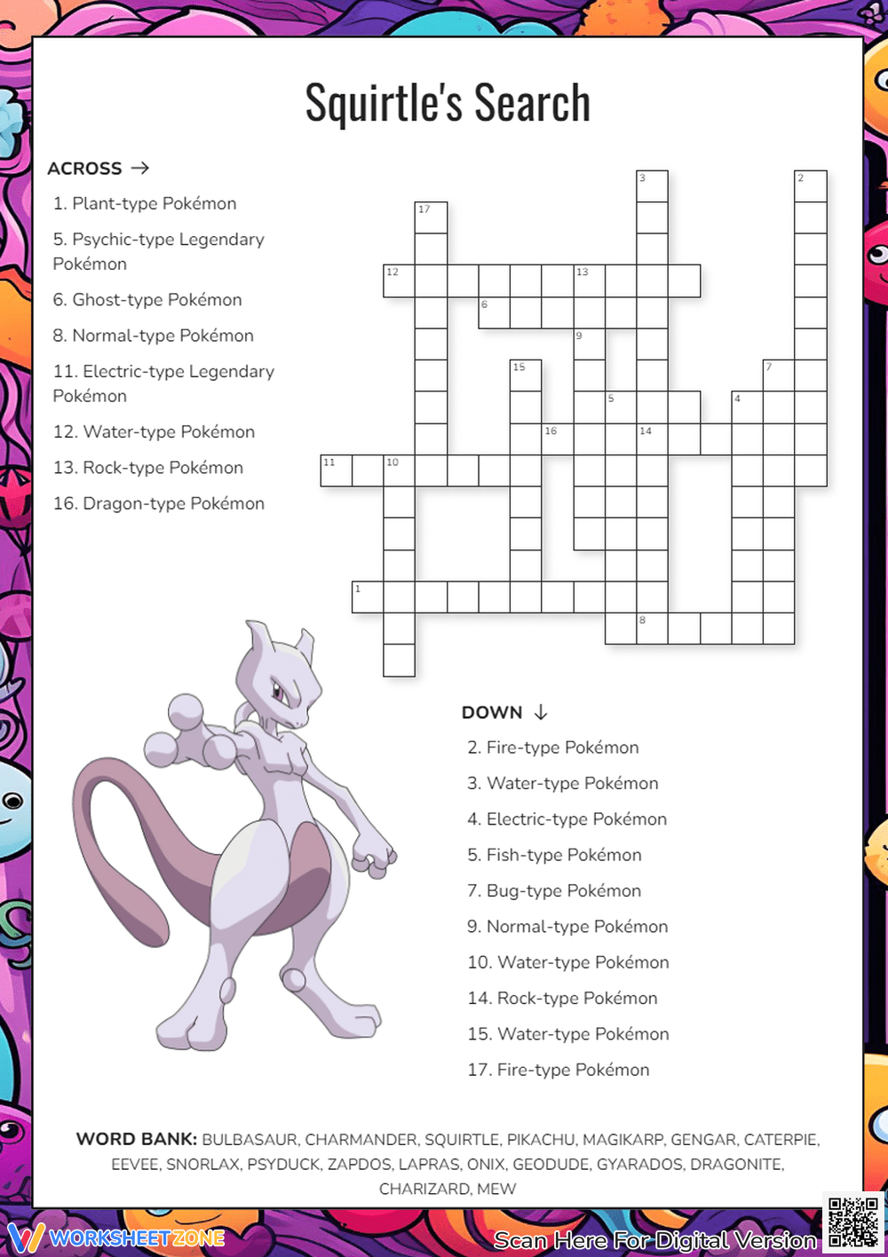 Pokemon Crossword Puzzle Worksheets 2025 Pokemon Crossword Puzzle Worksheets 2025
